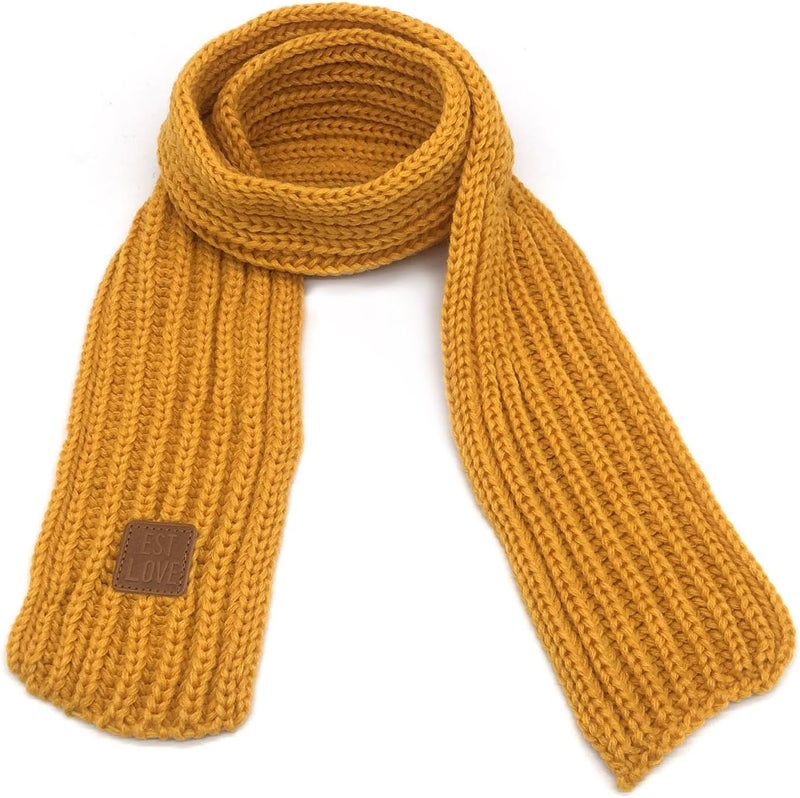 BEARUN Kids Knit Scarf Winter Fashion Solid Color Toddler Baby Scarves Wrap Neck Warmer - Image 2